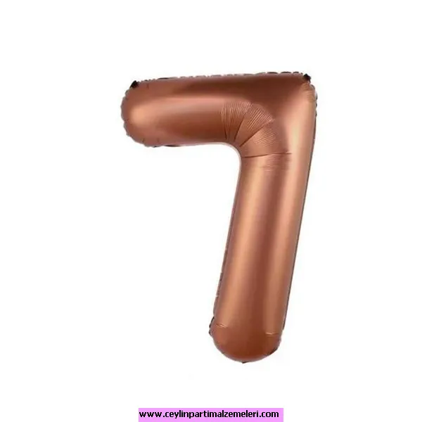 7 Rakam Kahverengi Folyo Balon